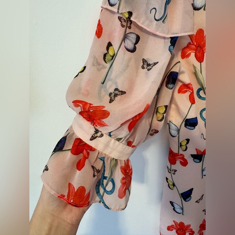 Borgo De Nor Pink Floral Midi Dress Size 6 - Picture 5 of 9